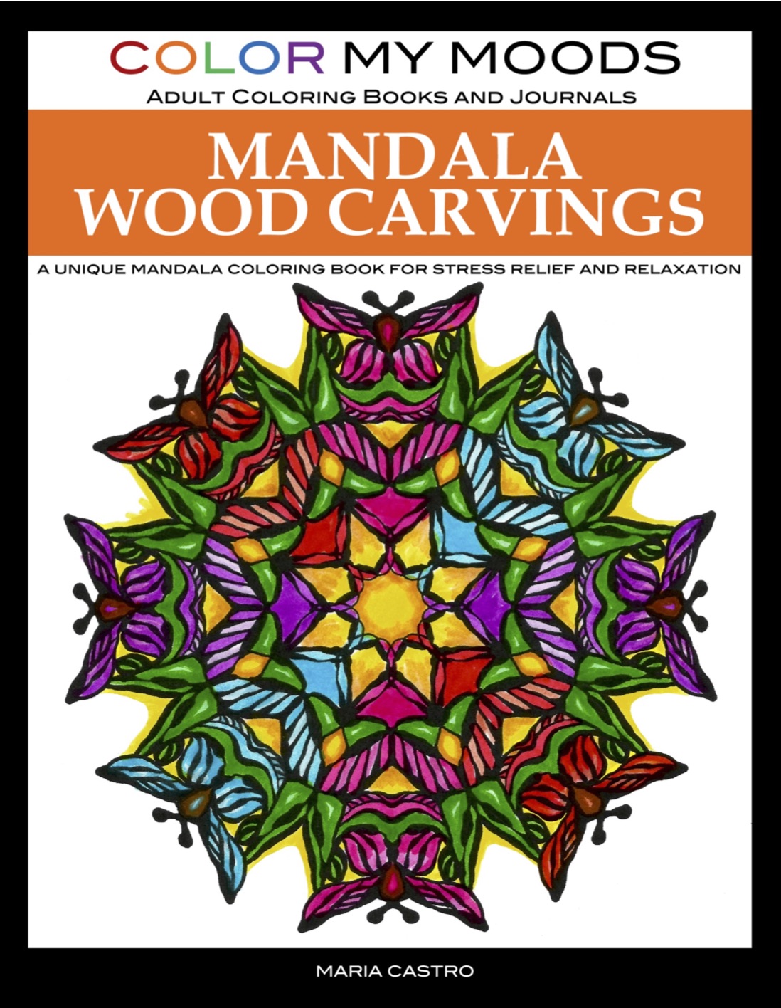 Color My Moods Mandala Wood Carvings Coloring Book