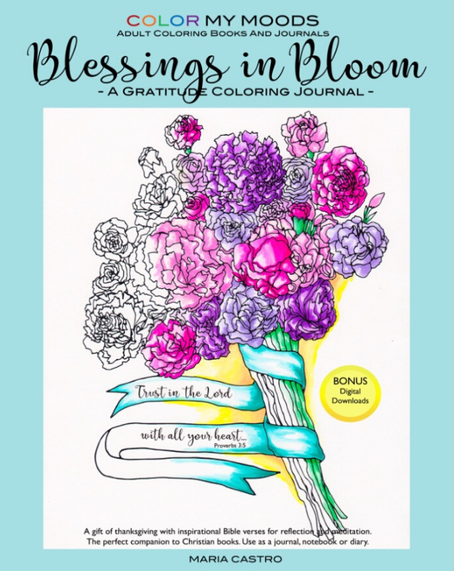 Color My Moods Blessings in Bloom Coloring Journal